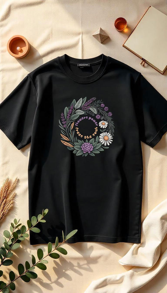 Flower Power - Cosmic Flow Oversize Shirt - Lunaura