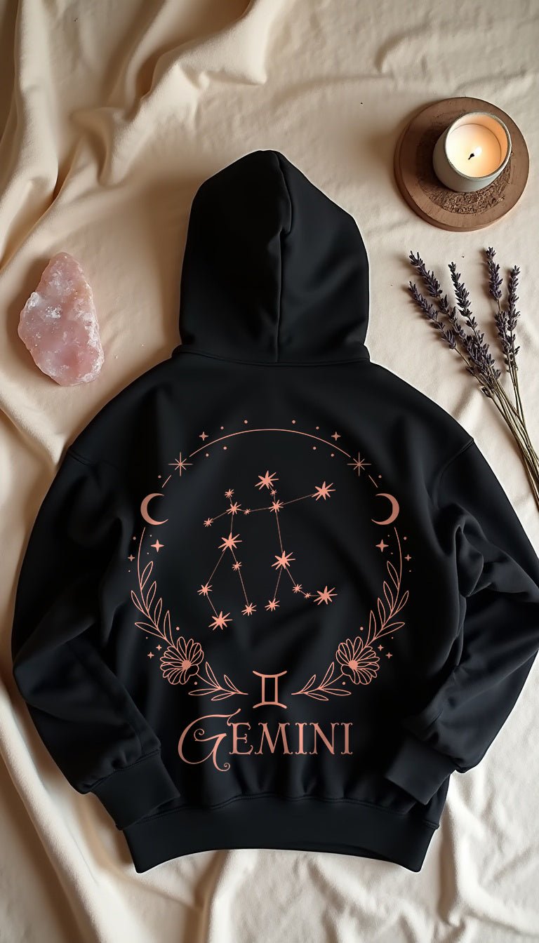 Gemini - Zwilling Shadow Shell Oversize Hoodie - Lunaura