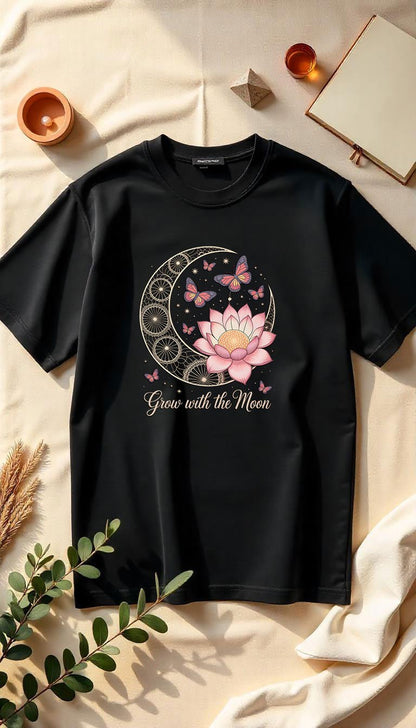 Grow with the Moon - Cosmic Flow Oversize Shirt - Lunaura