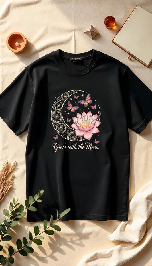 Grow with the Moon - Cosmic Flow Oversize Shirt - Lunaura