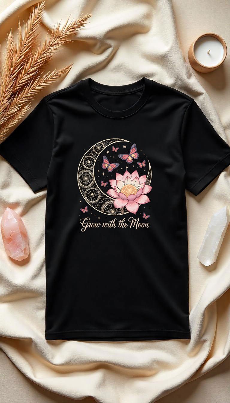 Grow with the Moon - Unisex Organic T-Shirt - Lunaura