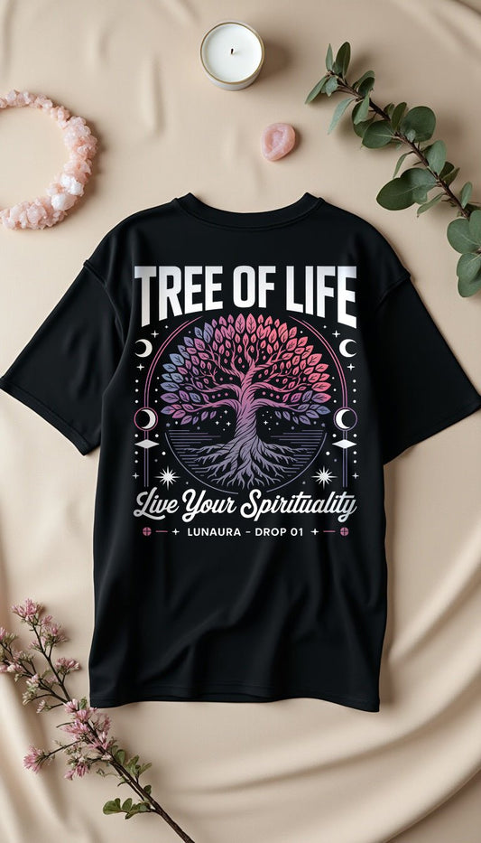 Live Your Spirituality - Cosmic Flow Oversize Shirt - Lunaura