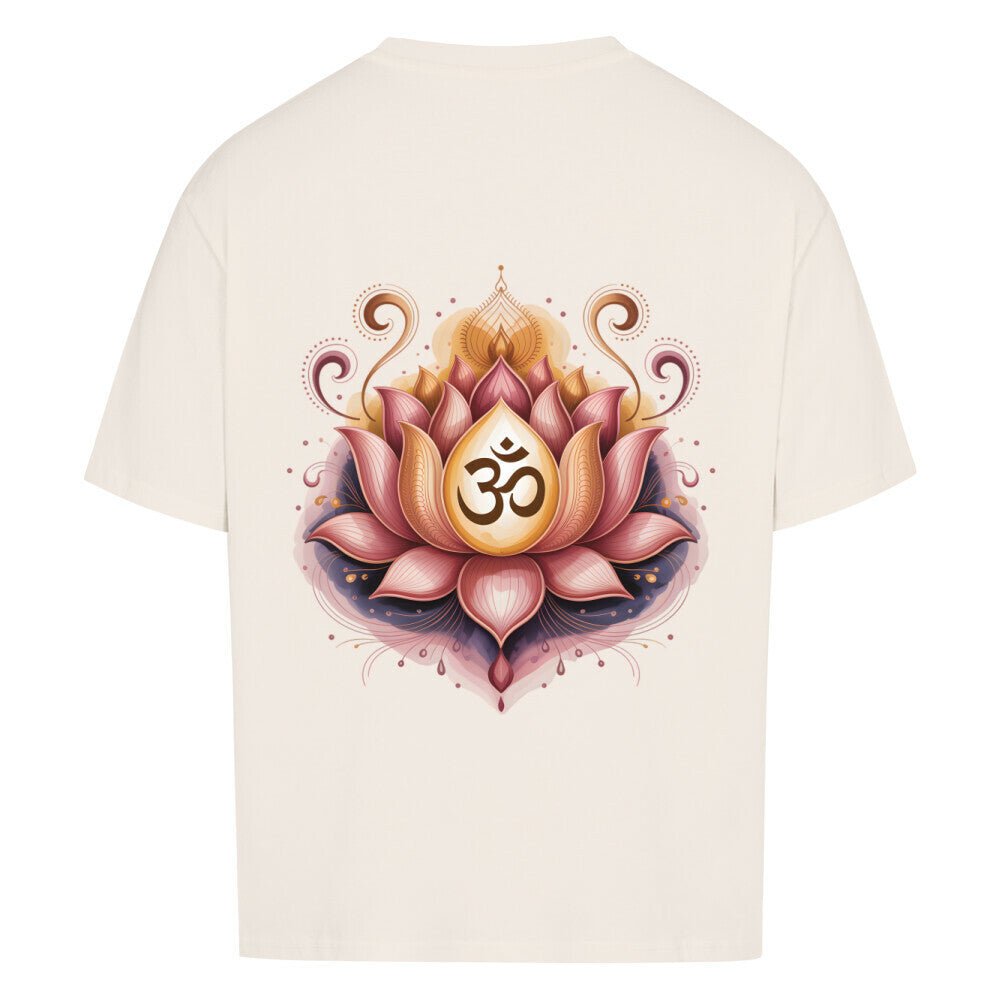Lotus Om Symbol - Cosmic Flow Oversize Shirt - Lunaura