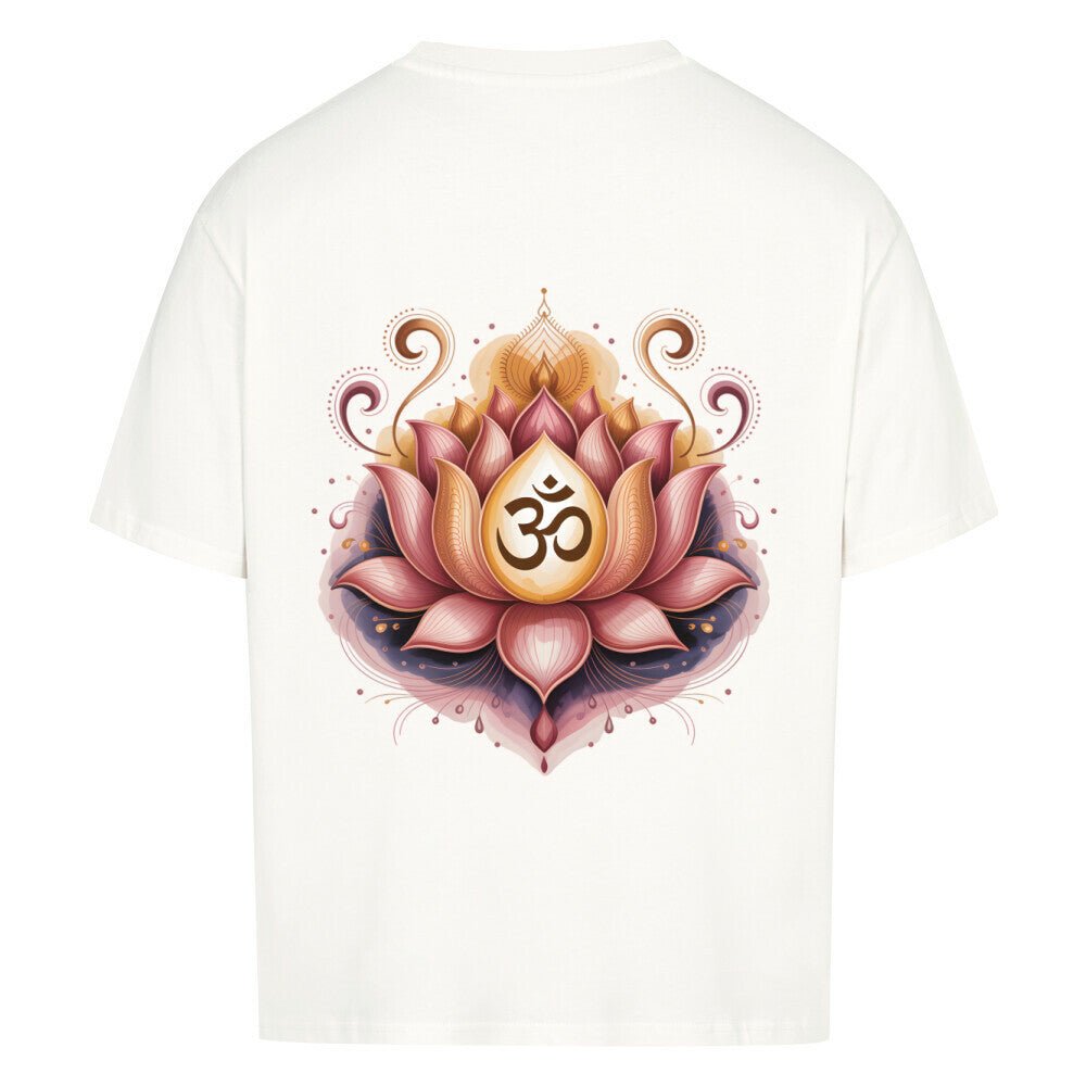 Lotus Om Symbol - Cosmic Flow Oversize Shirt - Lunaura
