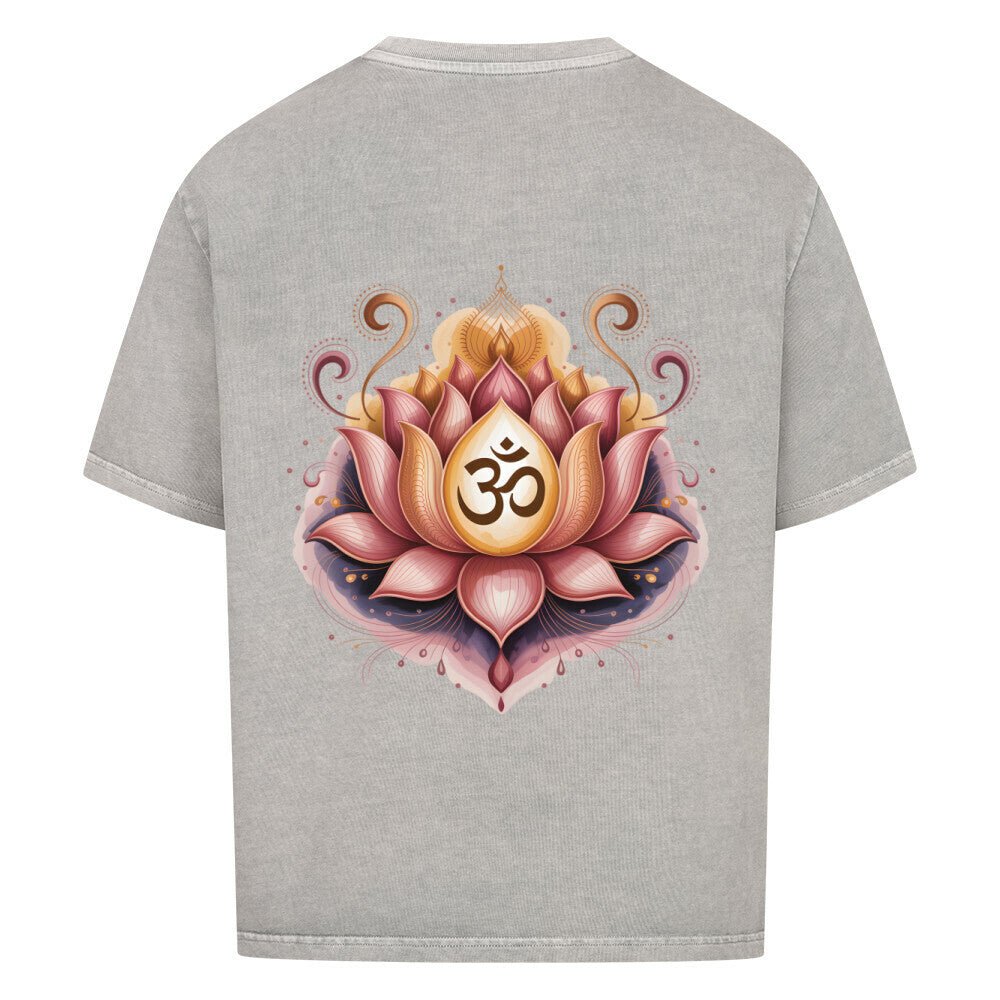 Lotus Om Symbol - Cosmic Flow Oversize Shirt - Lunaura