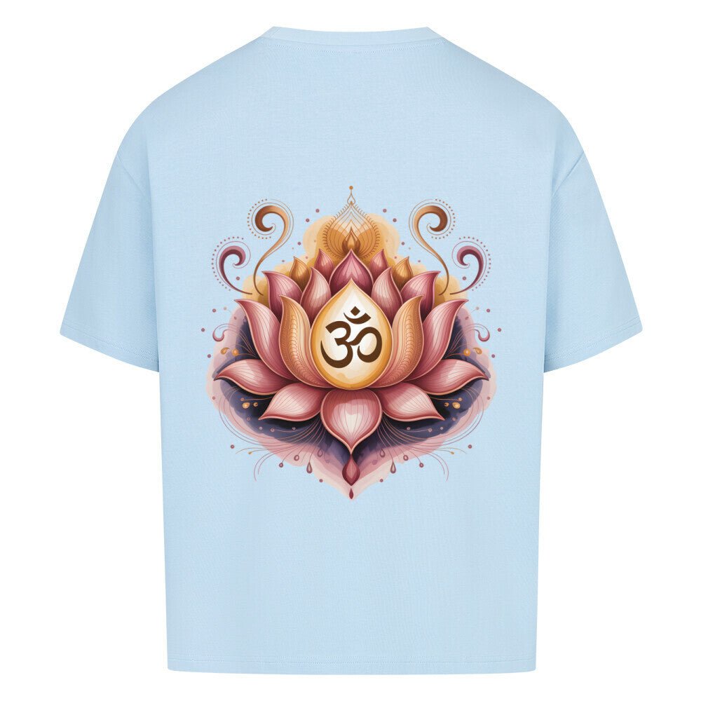 Lotus Om Symbol - Cosmic Flow Oversize Shirt - Lunaura