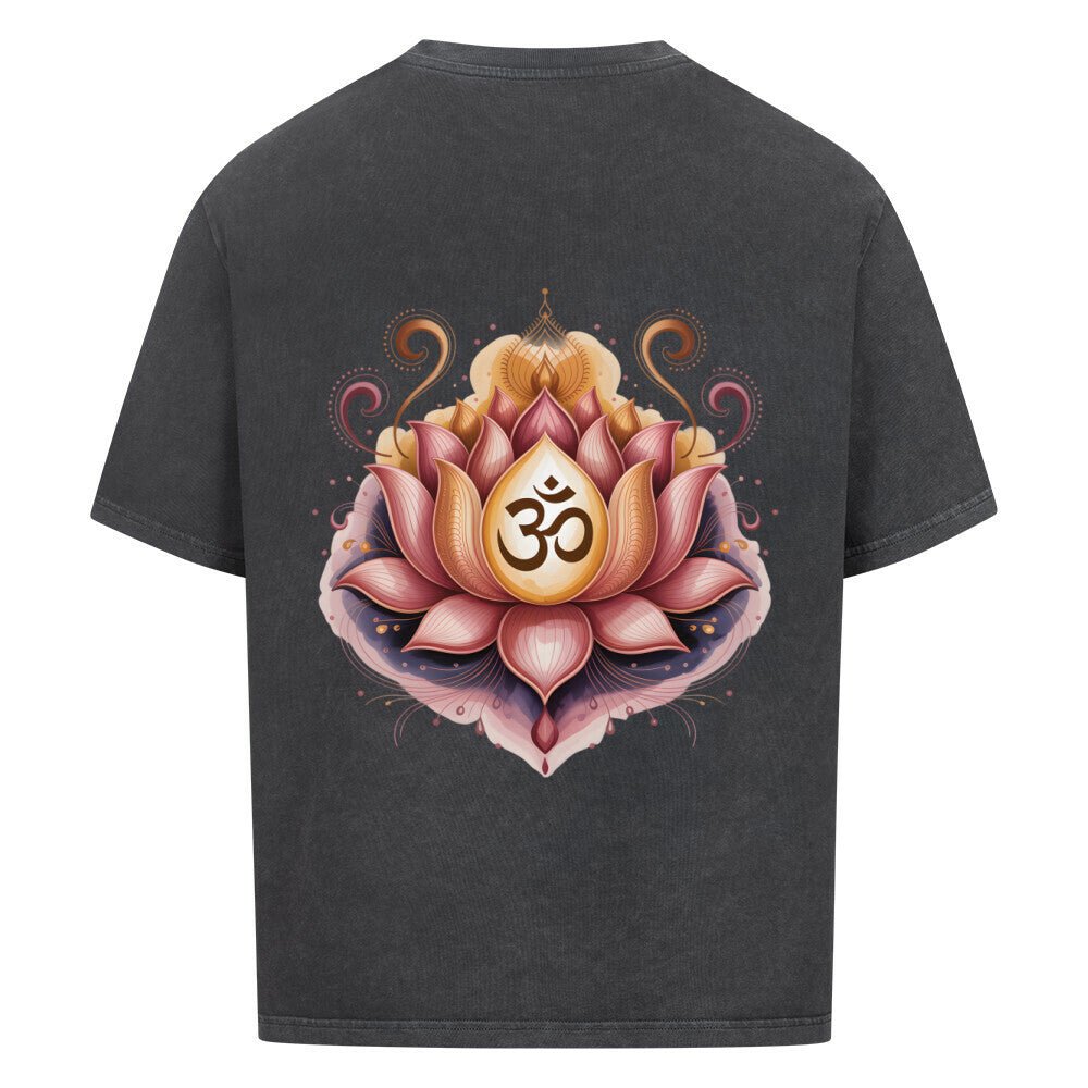 Lotus Om Symbol - Cosmic Flow Oversize Shirt - Lunaura