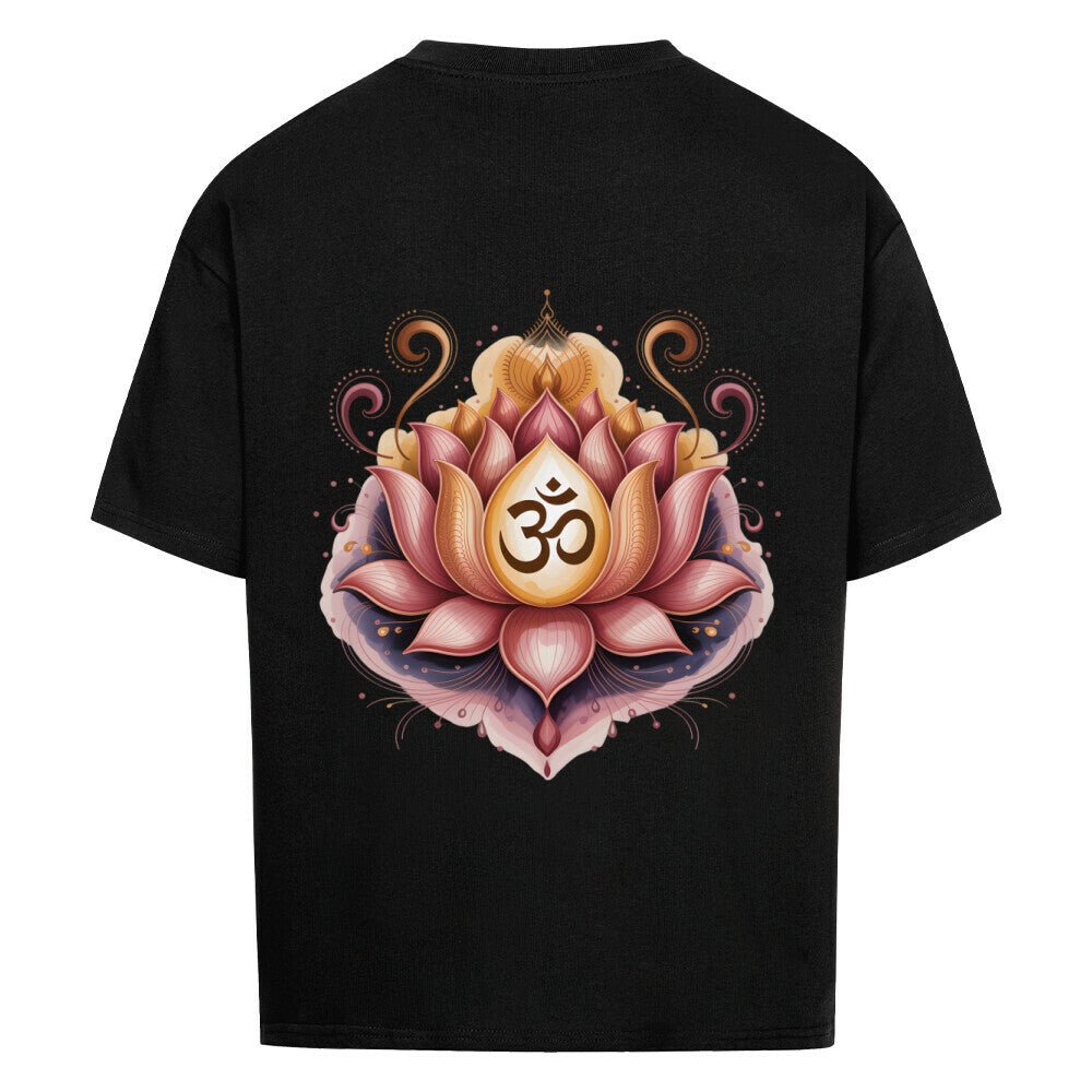 Lotus Om Symbol - Cosmic Flow Oversize Shirt - Lunaura