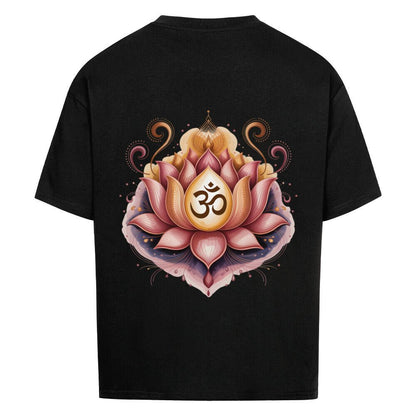 Lotus Om Symbol - Cosmic Flow Oversize Shirt - Lunaura