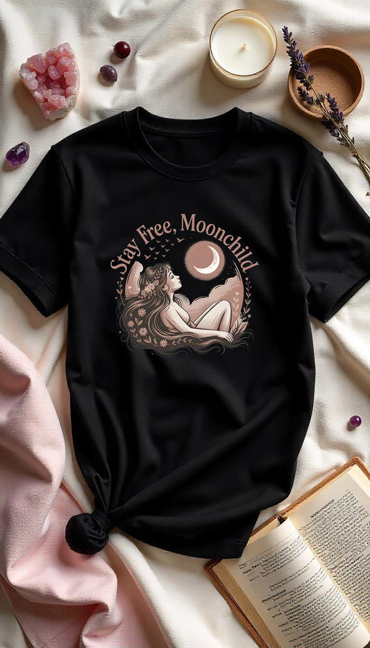 Stay Free, Moonchild - SoulFit Organic Women Shirt - Lunaura