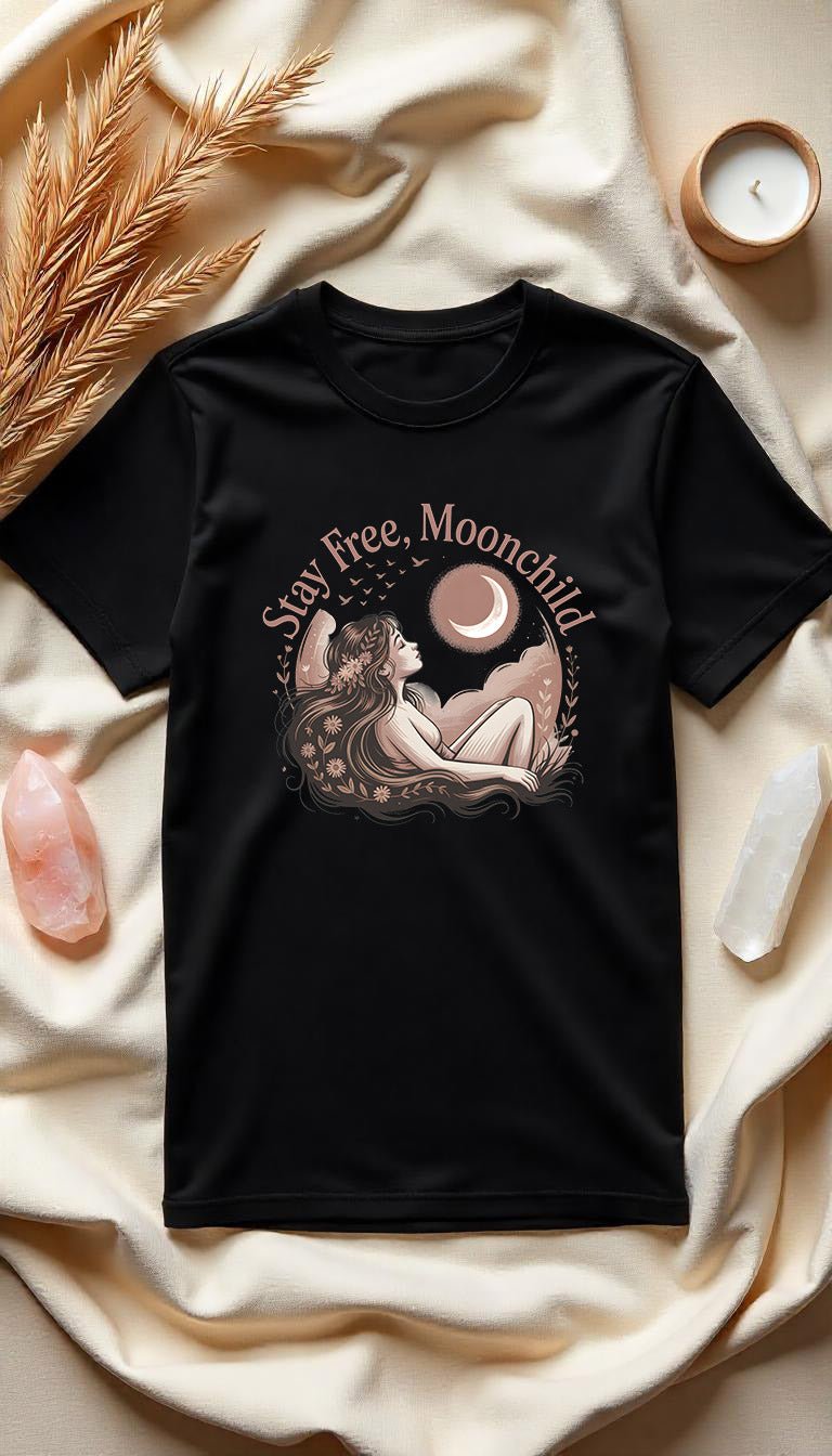 Stay Free, Moonchild - Unisex Organic T-Shirt - Lunaura