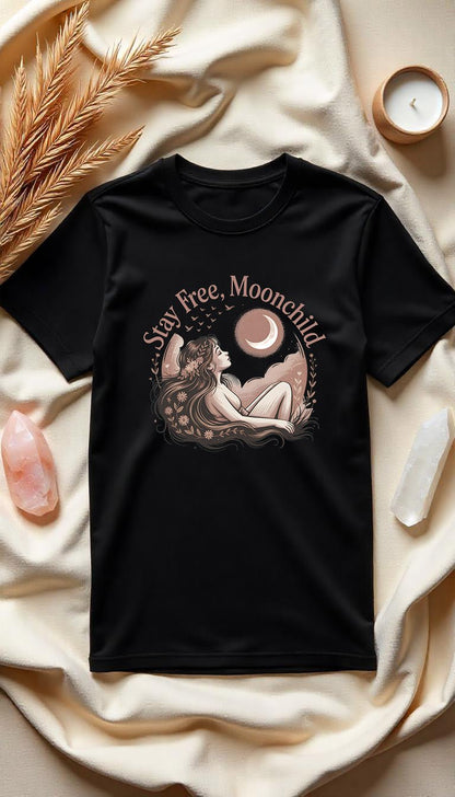 Stay Free, Moonchild - Unisex Organic T-Shirt - Lunaura