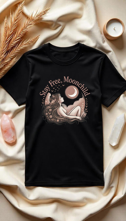 Stay Free, Moonchild - Unisex Organic T-Shirt - Lunaura