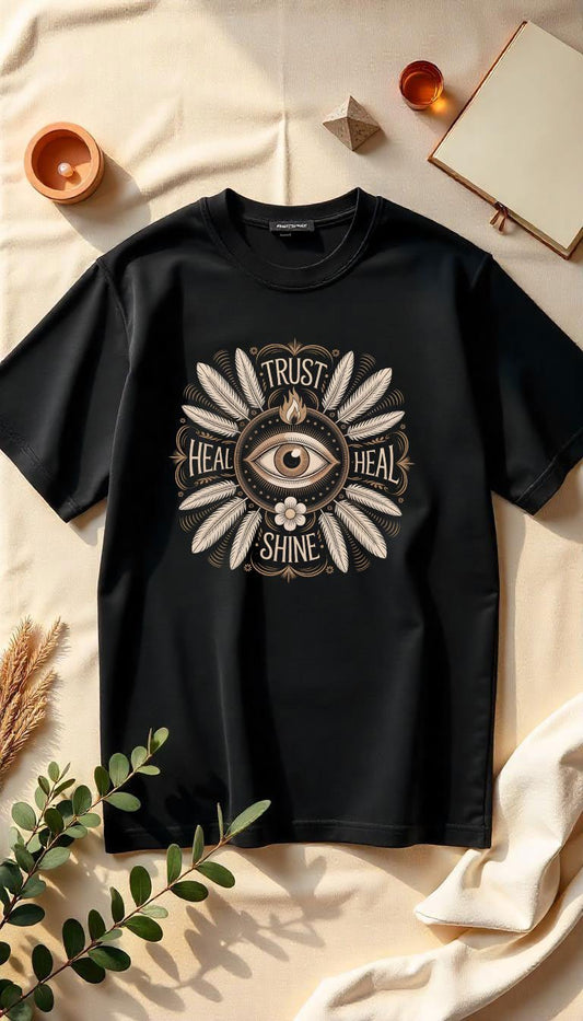 Trust and Shine - Cosmic Flow Oversize Shirt - Lunaura