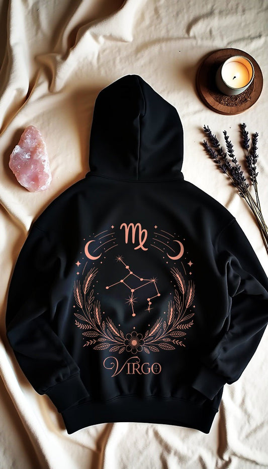 Virgo - Jungfrau Shadow Shell Oversize Hoodie - Lunaura